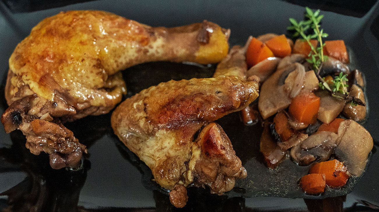 Coq au Vin - Hähnchen in Rotweinsauce