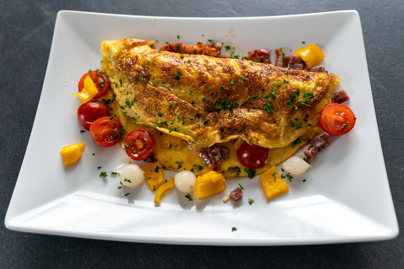 Omelett mit Schinken, Tomaten und Paprika - Jürgen kocht